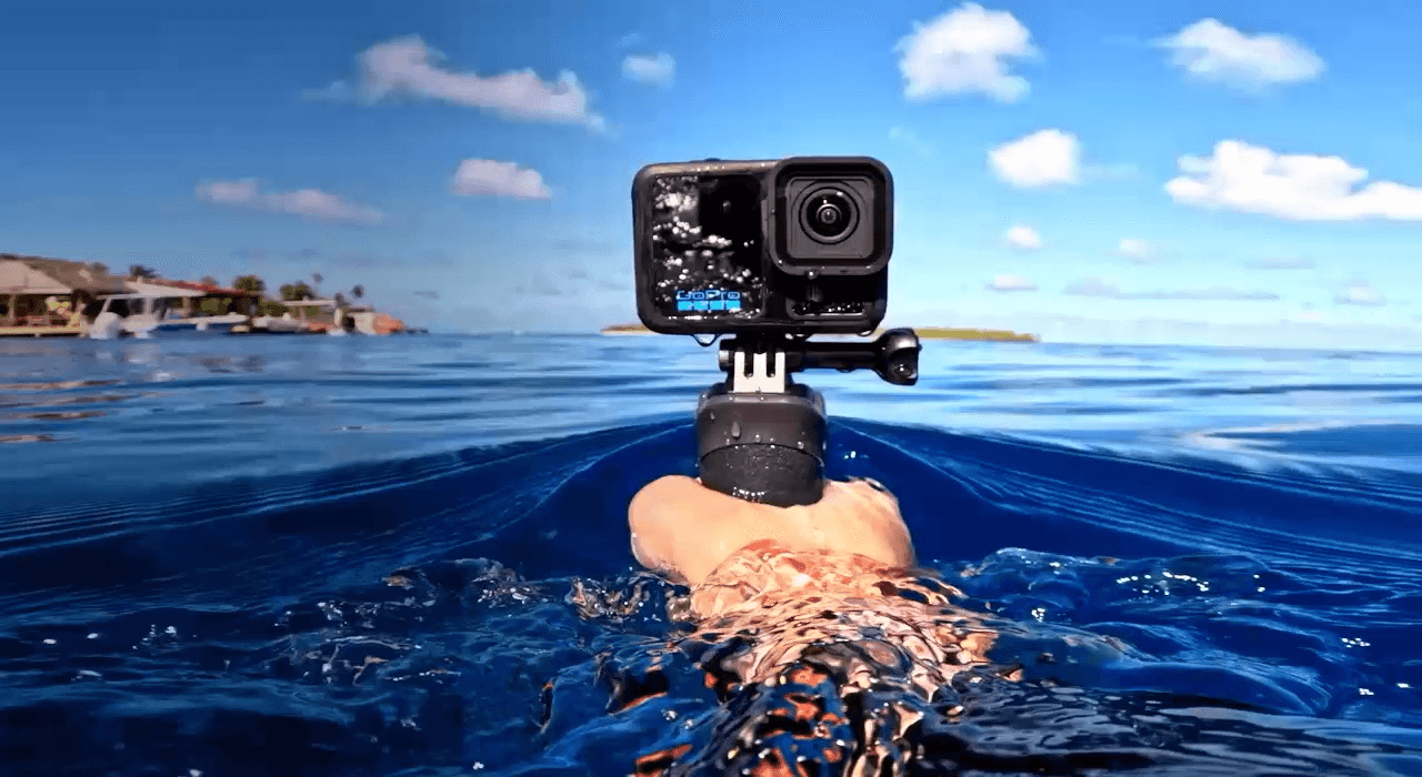 Câmera GoPro em ambiente aquático